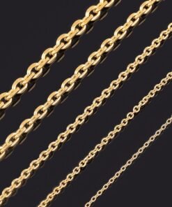1.6/2.4/3/4/5mm Mens and Women Cuban Chain Fashion Gold Color Tone Stainless Steel Oval Necklace Top quality Fashion Jewelry