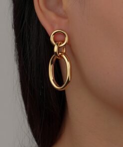 Latest New Women Stainless Steel Unusual Chain Earrings Fashion Drop Earrings Latest Punk Gothic Chain Earrings For Female Jewelry