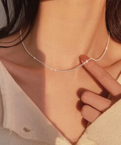 Latest Popular Silver Colour Sparkling Clavicle Chain Choker Necklace Collar For Women Fine Jewelry Wedding Party Birthday Gift