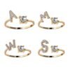 A-Z Letter Adjustable Opening Rings For Women Couple Alphabet Name Men Initials Ring Men Wedding Finger Jewelry anillos mujer
