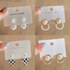 Fashion Heart Pearl Earrings For Women Girls Latest Trendy Vintage Brincos Cute Flower Geometric Drop Earring pendientes mujer 귀걸이