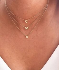 Fashion Initial Necklace Gold Color Cut Letters Single Name Choker Necklace For Women Pendant Jewelry Gift drop shipping