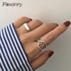 Foxanry Minimalist Silver Color Finger Rings Charm Women Girl Thai Silver Jewelry New Fashion Cross Twining Handmade Ring