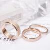 KNOCK High quality Fashion Simple Scrub Stainless Steel Women 's Rings 2 mm Width Rose Gold Color Finger Gift For Girl Jewelry