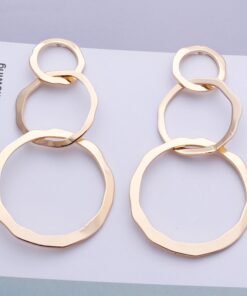 New Hollow Round Circle Earrings Creative Fashion Jewelry Brincos Trendy Punk Style Geometric Metal Earrings for Women Jewelry