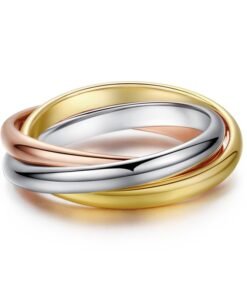 Ramos Classic 3 Rounds Ring Sets Women Stainless Steel Wedding Engagement Female Finger Jewelry