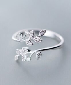 Simple Fashion Silver Color Feather Dolphin Adjustable Ring Exquisite Jewelry Ring For Women Party Wedding Engagement Gift