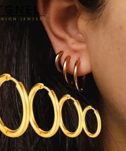 Stainless Steel Hoop Earrings For Women Men Small Gold Color Earring Korea Cartilage Piercing Classic Jewelry Accessories Gifts