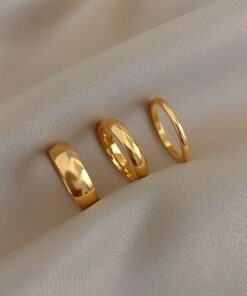 Tarnish Free 2mm 4mm 6mm Stainless Steel 18K Gold Plated Silver Color Knuckle Rings For Lady Minimalist Gold Rings For Women