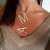 Unique Star Women Fashion Initial Necklace Wholesale 100% Stainless Steel Letter Necklaces A-Z 26 Letters Jewelry Dropshipping