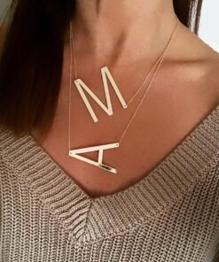Unique Star Women Fashion Initial Necklace Wholesale 100% Stainless Steel Letter Necklaces A-Z 26 Letters Jewelry Dropshipping
