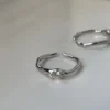 Retro Gothic Silver Color Zircon Alloy Ring For Women Girls Vintage Crystal Open Adjustable Rings Punk Geometry Party Jewelry